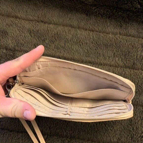 Coach Purse Clutch Pink & Tan Monogram Y2K Wristlet - Picture 3 of 4